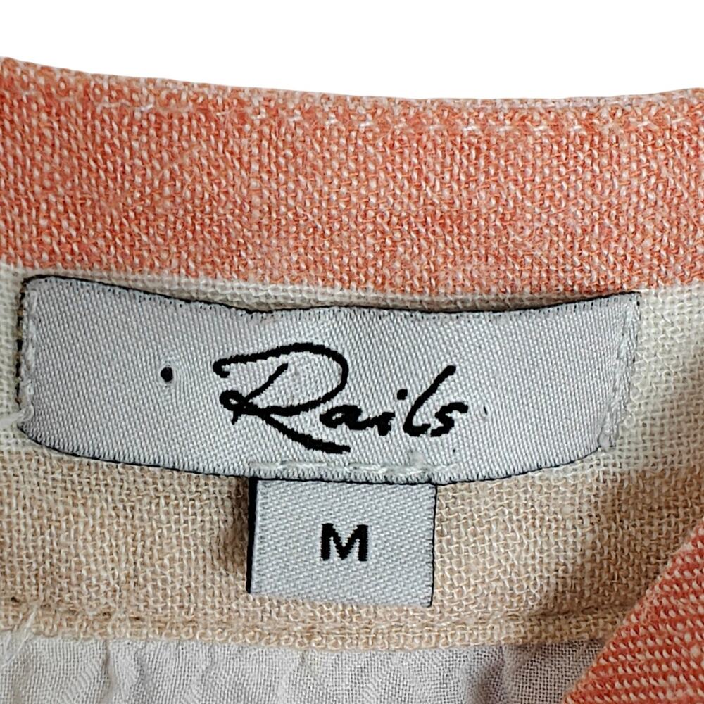 Rails Amaya Juliette Stripe Dress Sz Medium Pink Gauzy Cotton Beach Summer FLAW - Picture 3 of 11